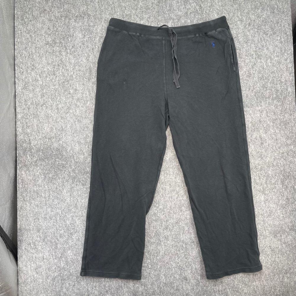 Polo Ralph Lauren Pants Mens Large Sleepwear Waffle Knit Pajama Black